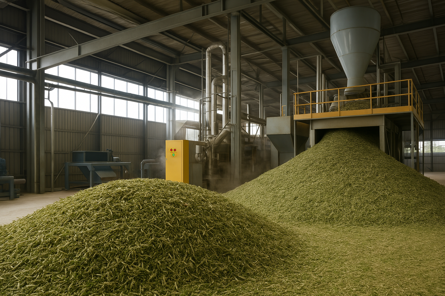 Chopped Super Napier inside factory